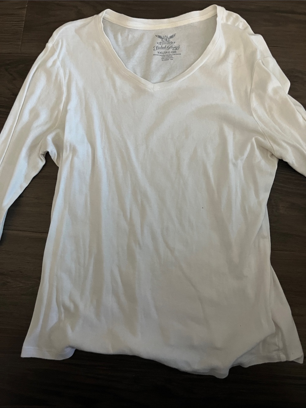 Faded Glory White V-Neck Tee